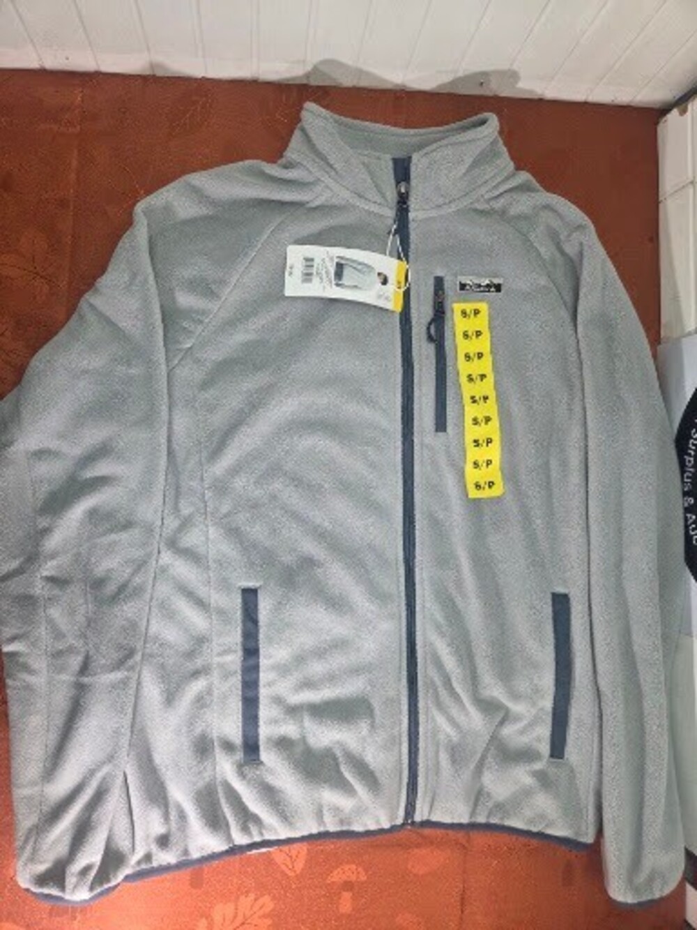 Auclair Men's Full, Zip Microfleece Jacket, Light Heather Grey, Size Small, NWT